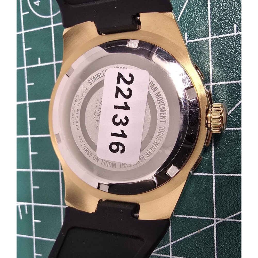 Invicta Women's Watch Angel Quartz Gold Tone Dial Black Silicone Strap 48852 - Picture 5 of 8
